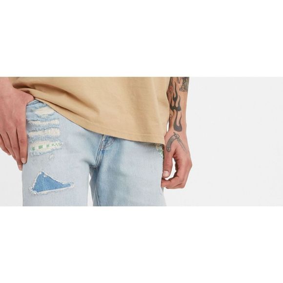 Levi's 501 '93 Men's Sz 28 Blue Paint By Numbers Cutoff 7" Denim Jean Shorts $70 - Picture 6 of 7